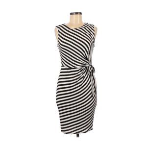 Bailey 44  White Black Strip Sleeveless Dress L
